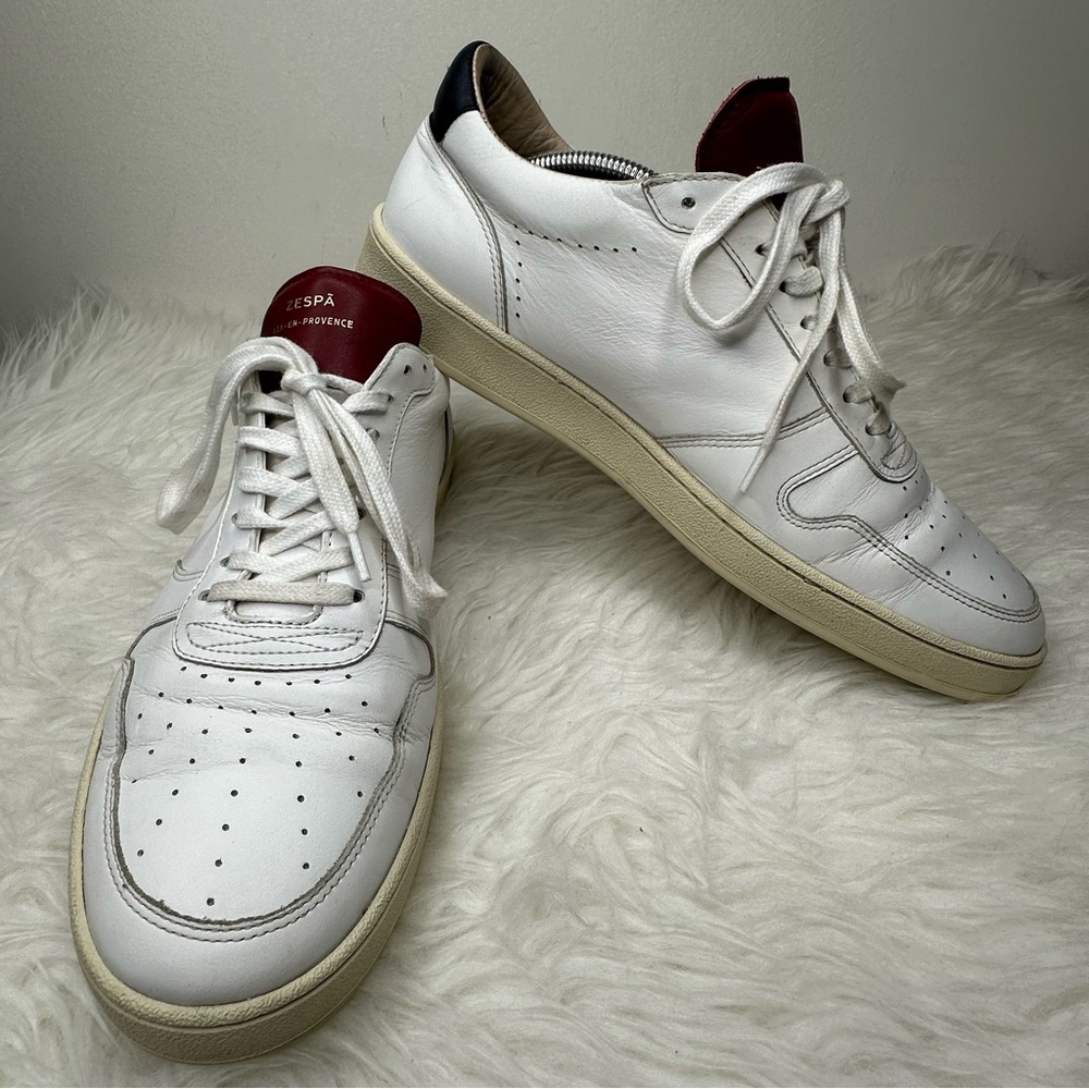 Zespa Men’s ZSP4 White Leather Sneakers Size 11